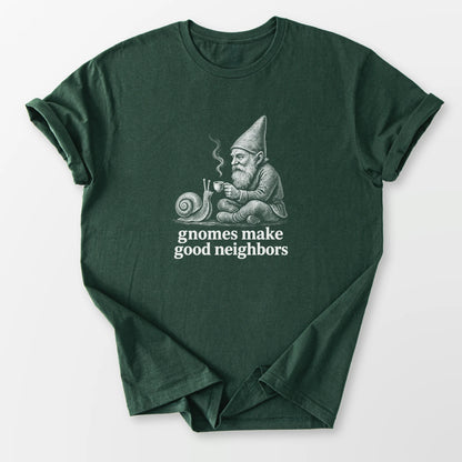 Gnome Neighbors Tee Forest Green T-Shirt