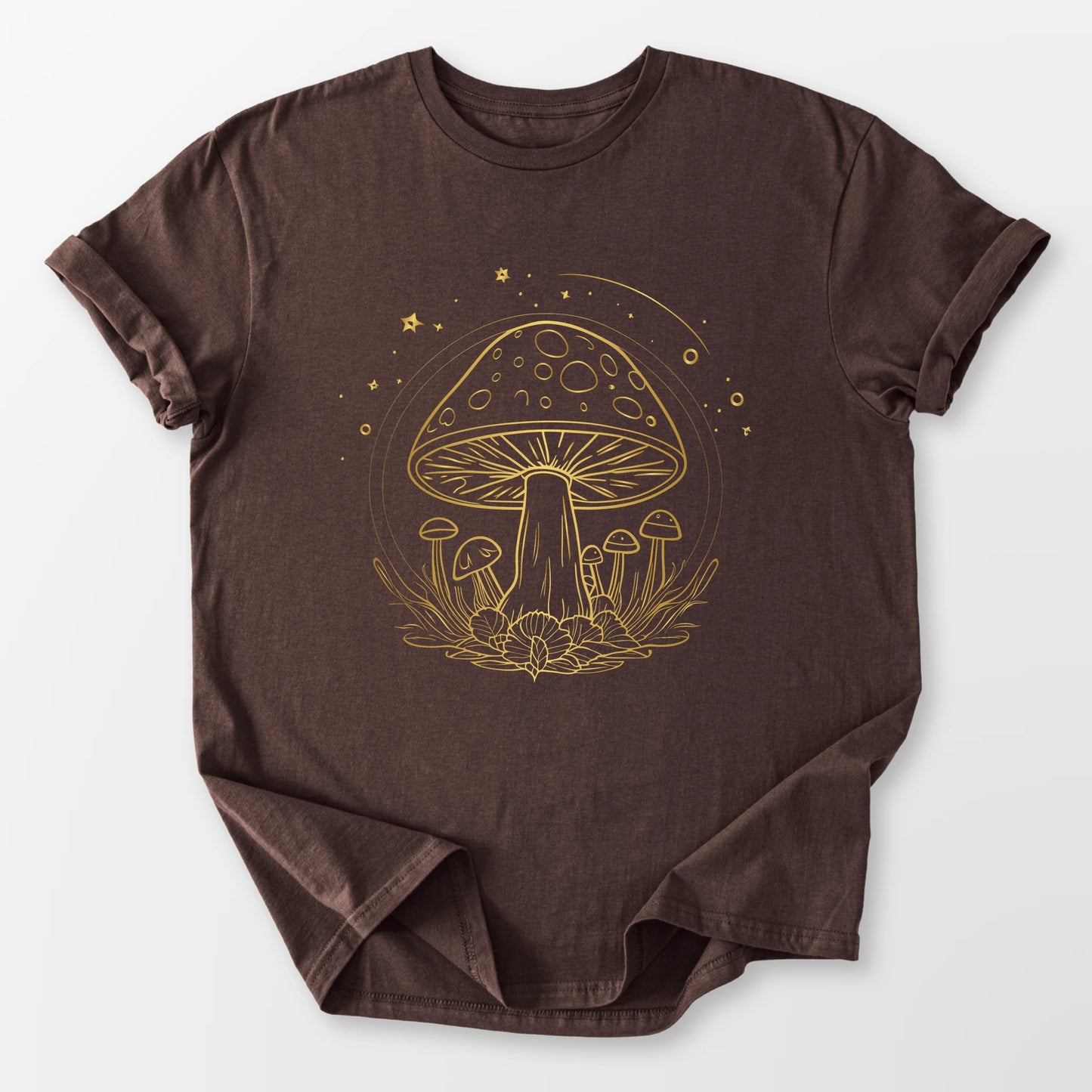 Golden Mushroom Sky Tee Dark Chocolate T-Shirt