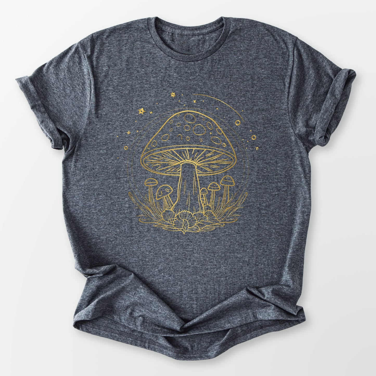 Golden Mushroom Sky Tee Dark Heather Grey T-Shirt