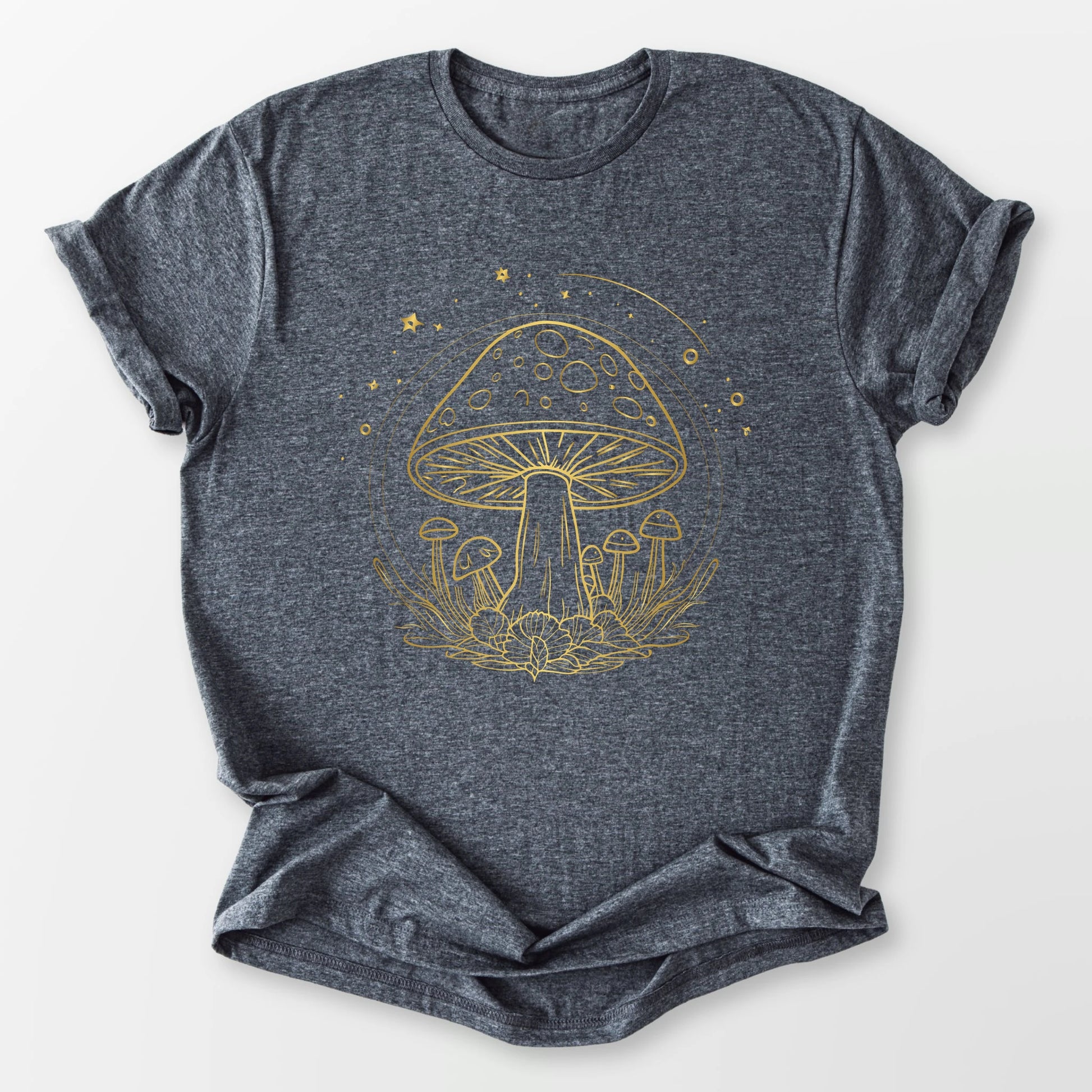 Golden Mushroom Sky Tee Dark Heather Grey T-Shirt