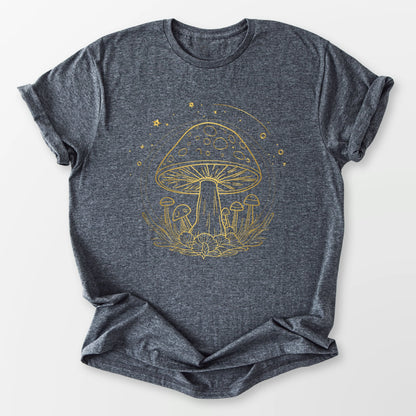 Golden Mushroom Sky Tee Dark Heather Grey T-Shirt