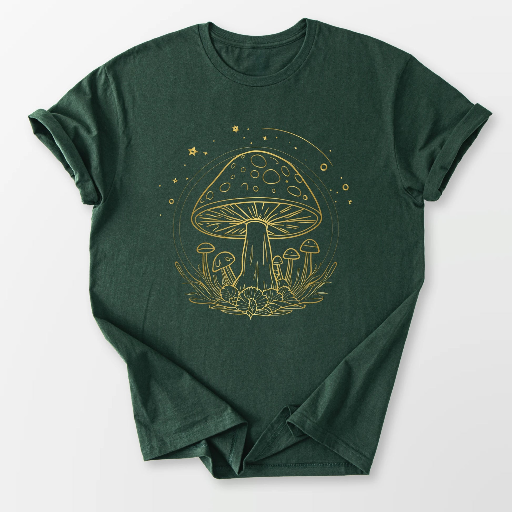 Golden Mushroom Sky Tee Forest Green T-Shirt