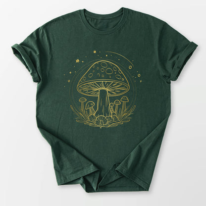 Golden Mushroom Sky Tee Forest Green T-Shirt