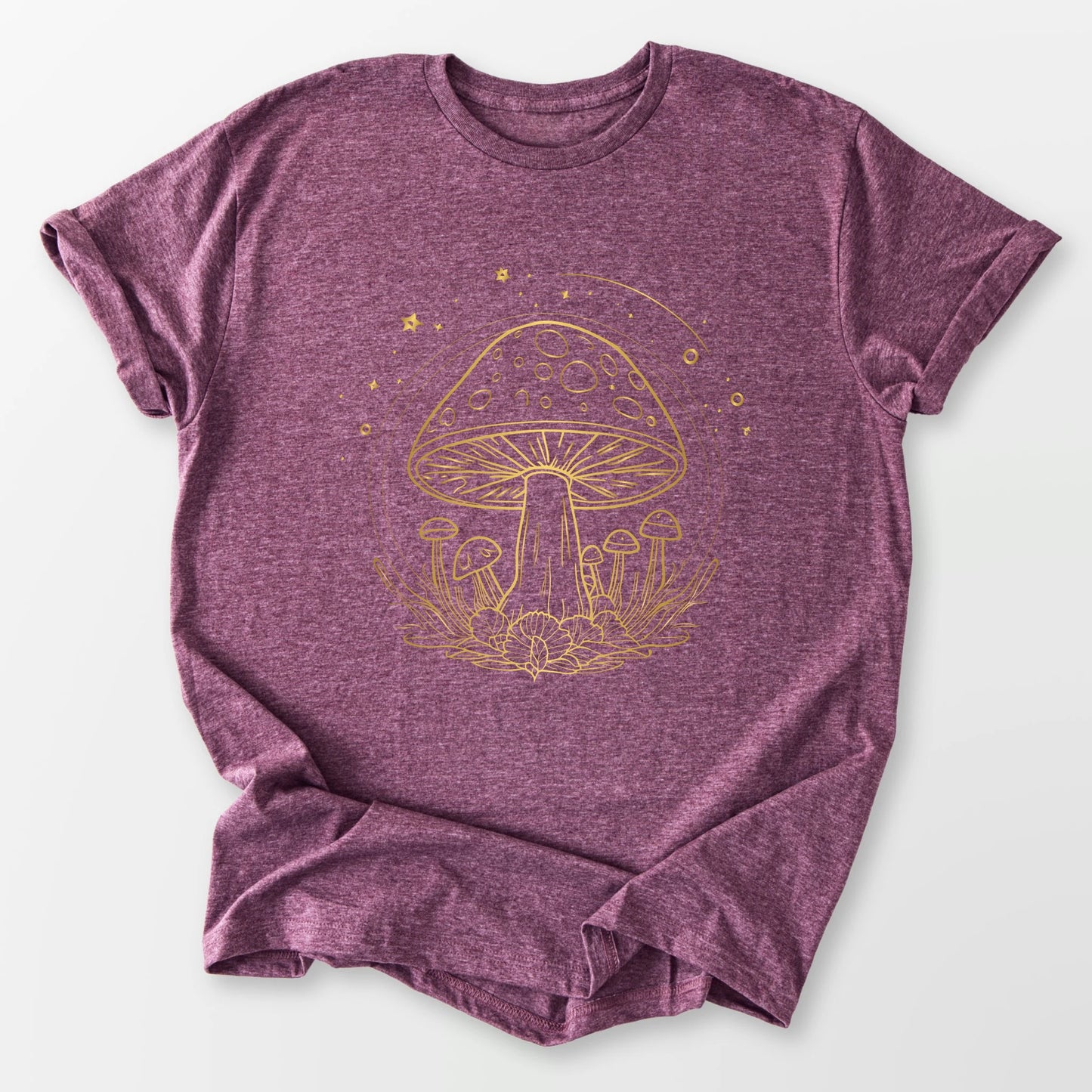 Golden Mushroom Sky Tee Maroon T-Shirt