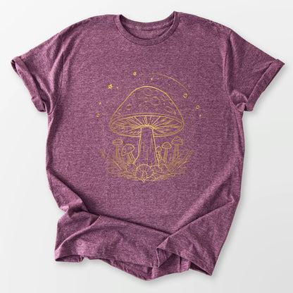 Golden Mushroom Sky Tee Maroon T-Shirt
