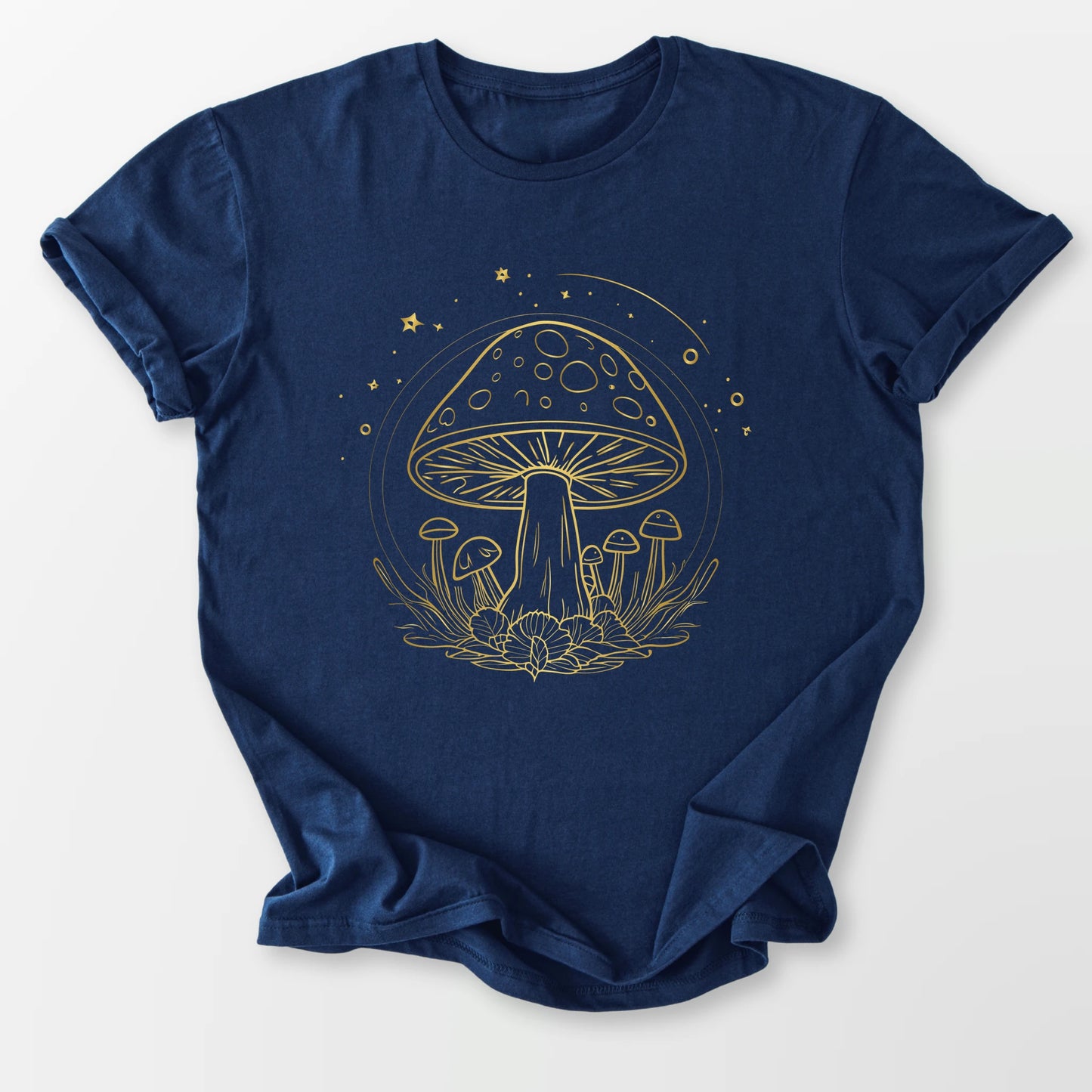 Golden Mushroom Sky Tee Navy T-Shirt
