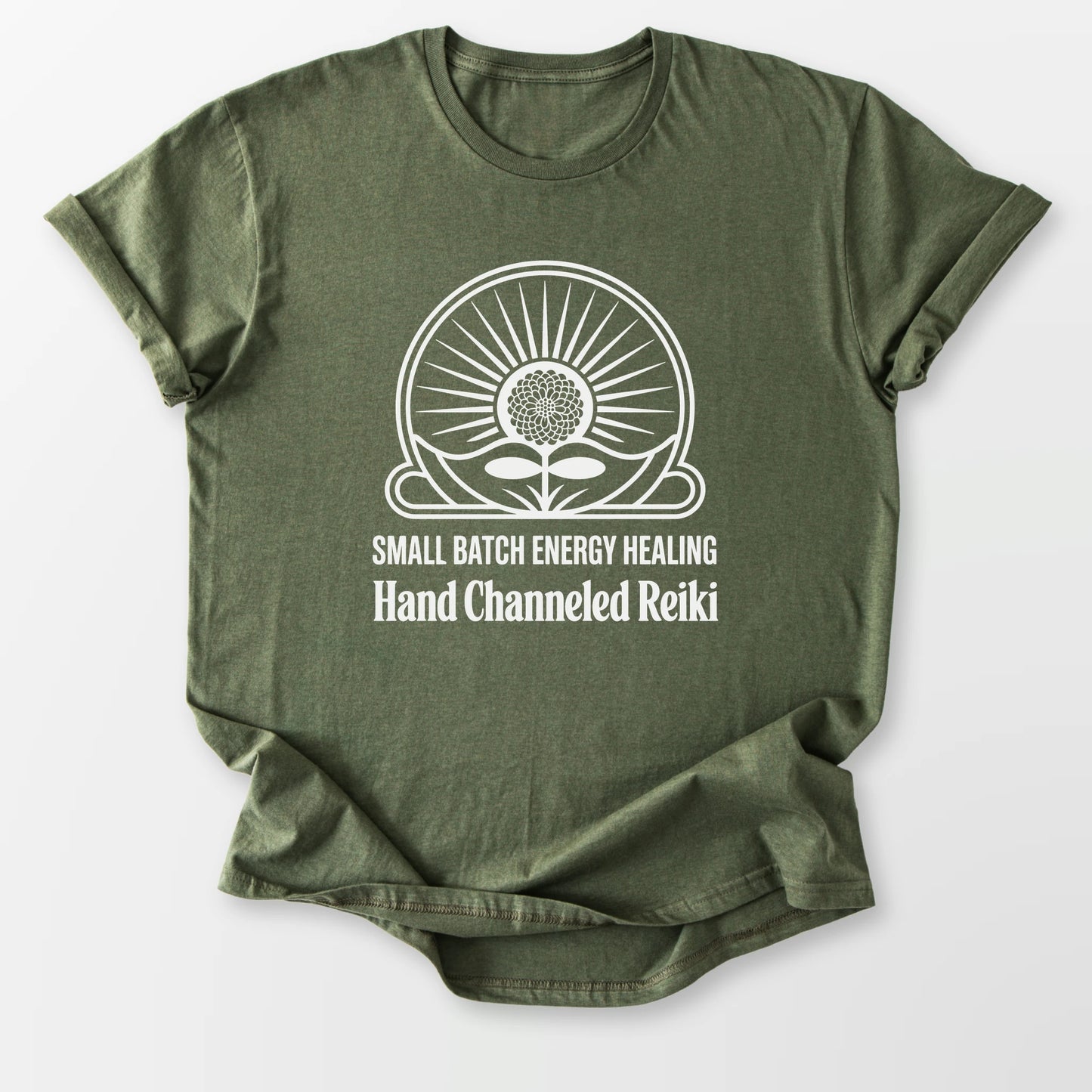 Hand Channeled Reiki Tee Military Green T-Shirt