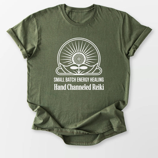 Hand Channeled Reiki Tee Military Green T-Shirt