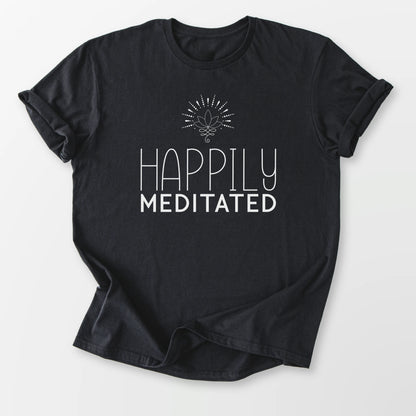 Happily Meditated Tee Black T-Shirt