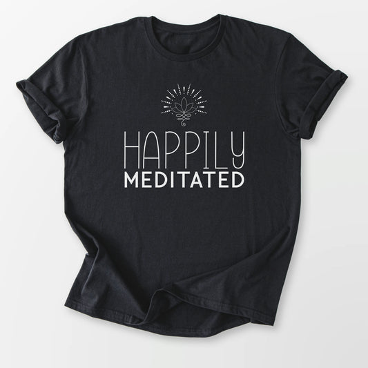 Happily Meditated Tee Black T-Shirt
