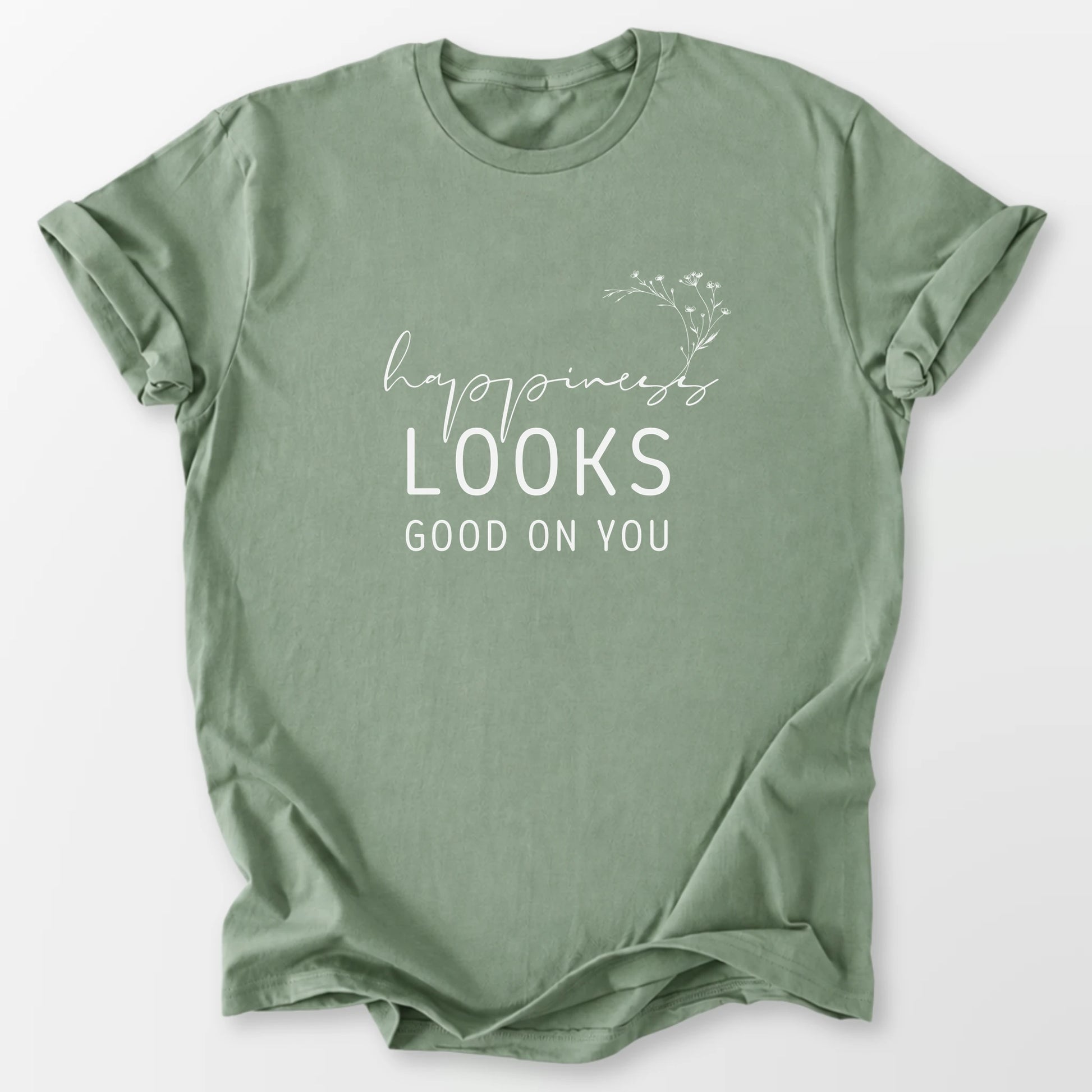 Happiness Looks Good Tee Sage T-Shirt