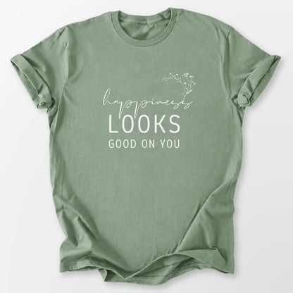 Happiness Looks Good Tee Sage T-Shirt