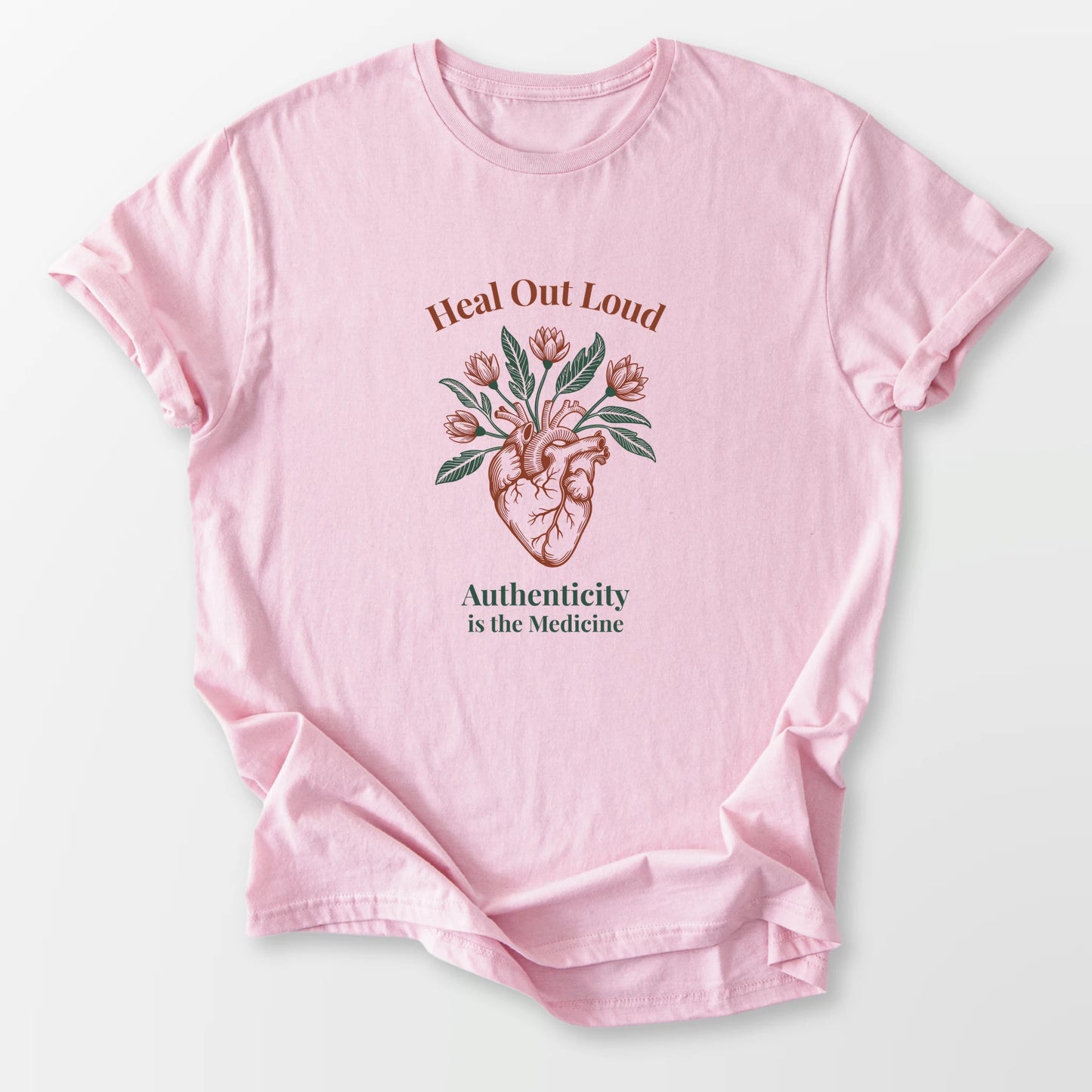Heal Out Loud Tee Light Pink T-Shirt