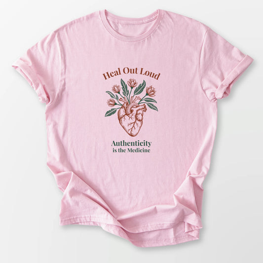 Heal Out Loud Tee Light Pink T-Shirt