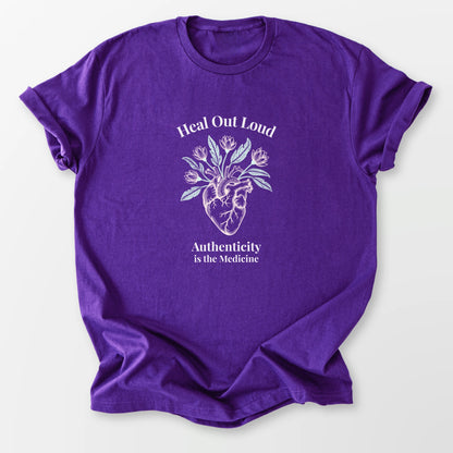 Heal Out Loud Tee Purple T-Shirt