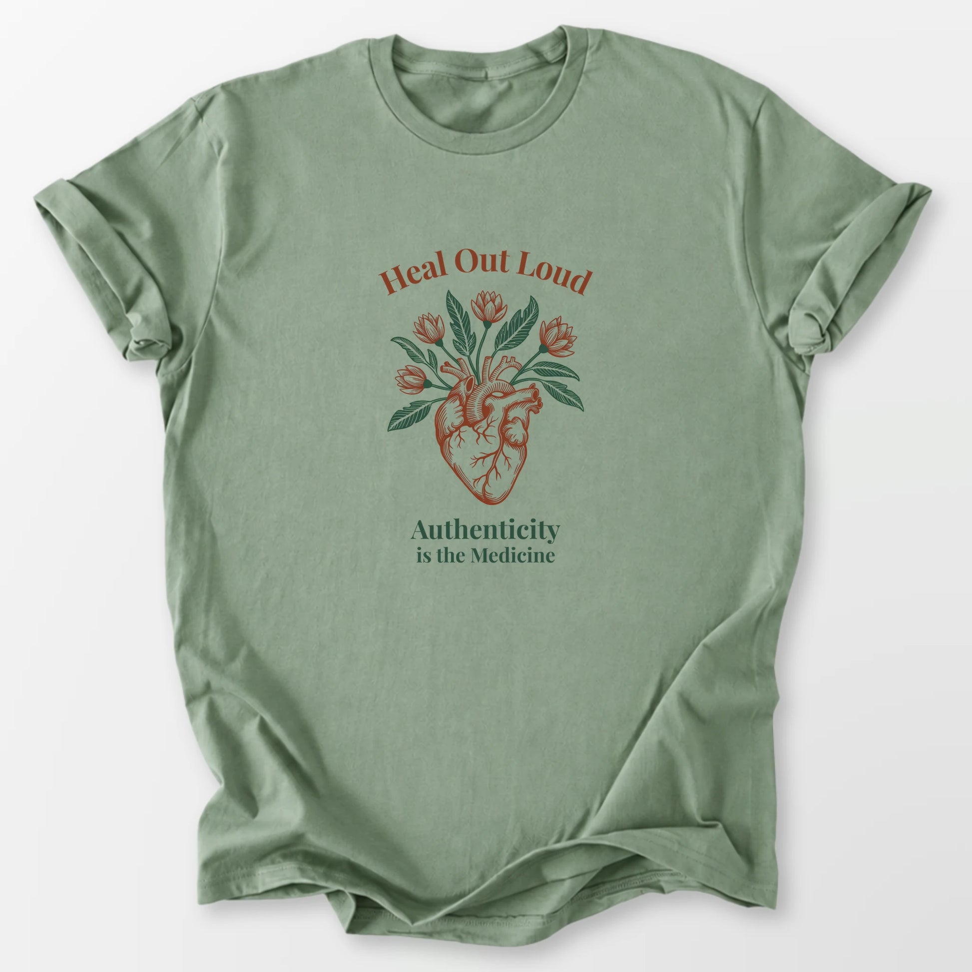 Heal Out Loud Tee Sage T-Shirt