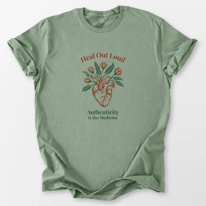 Heal Out Loud Tee Sage T-Shirt