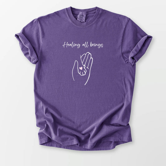 Healing All Beings Comfort Tee Grape T-Shirt