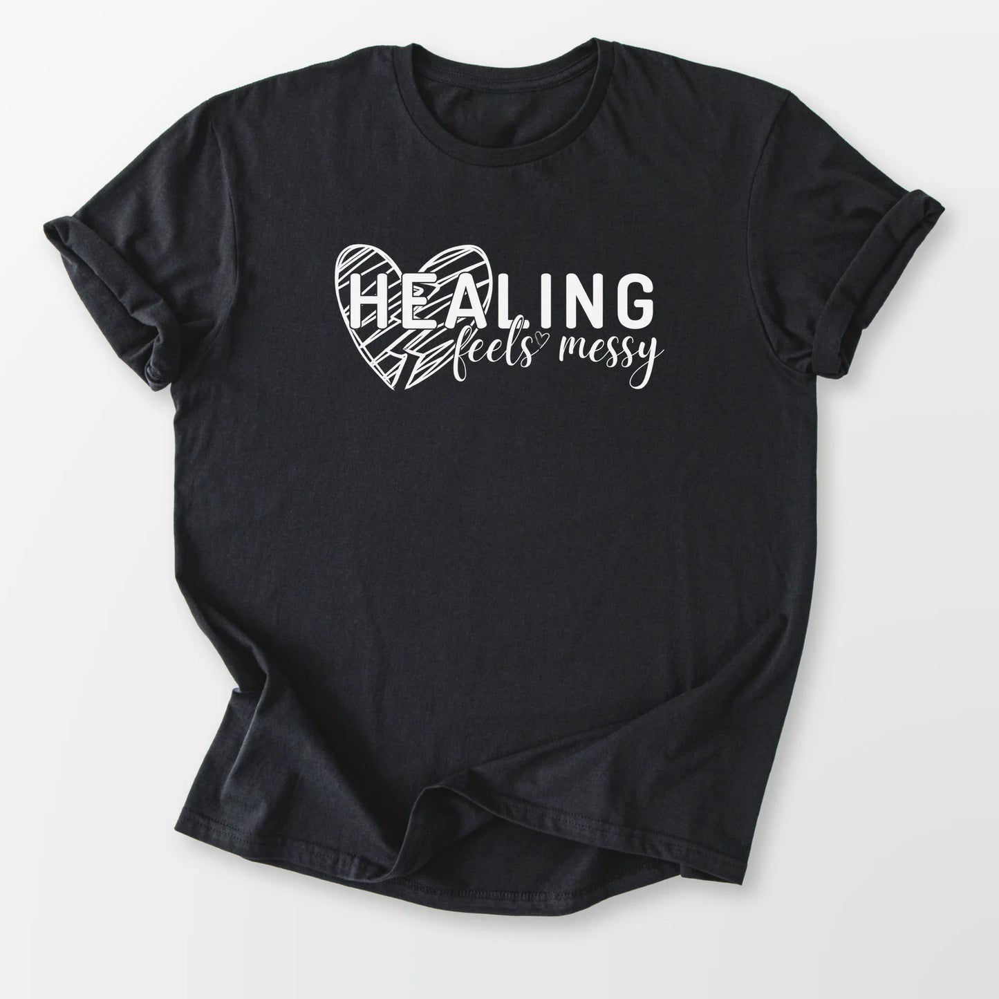 Healing Feels Messy Tee Black T-Shirt