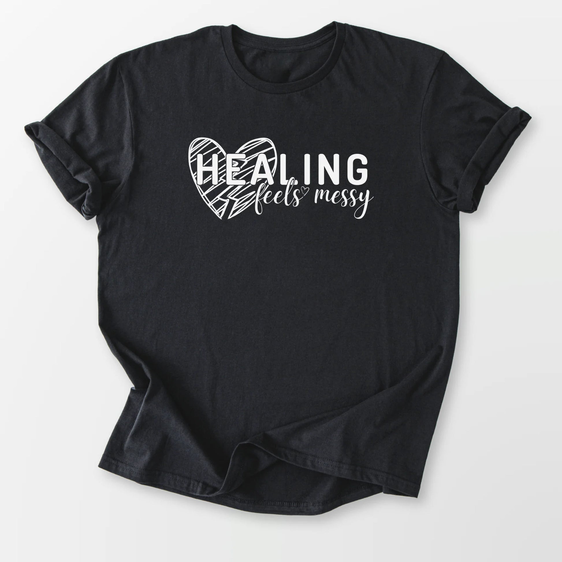 Healing Feels Messy Tee Black T-Shirt