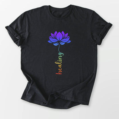 Healing Lotus Tee Black T-Shirt