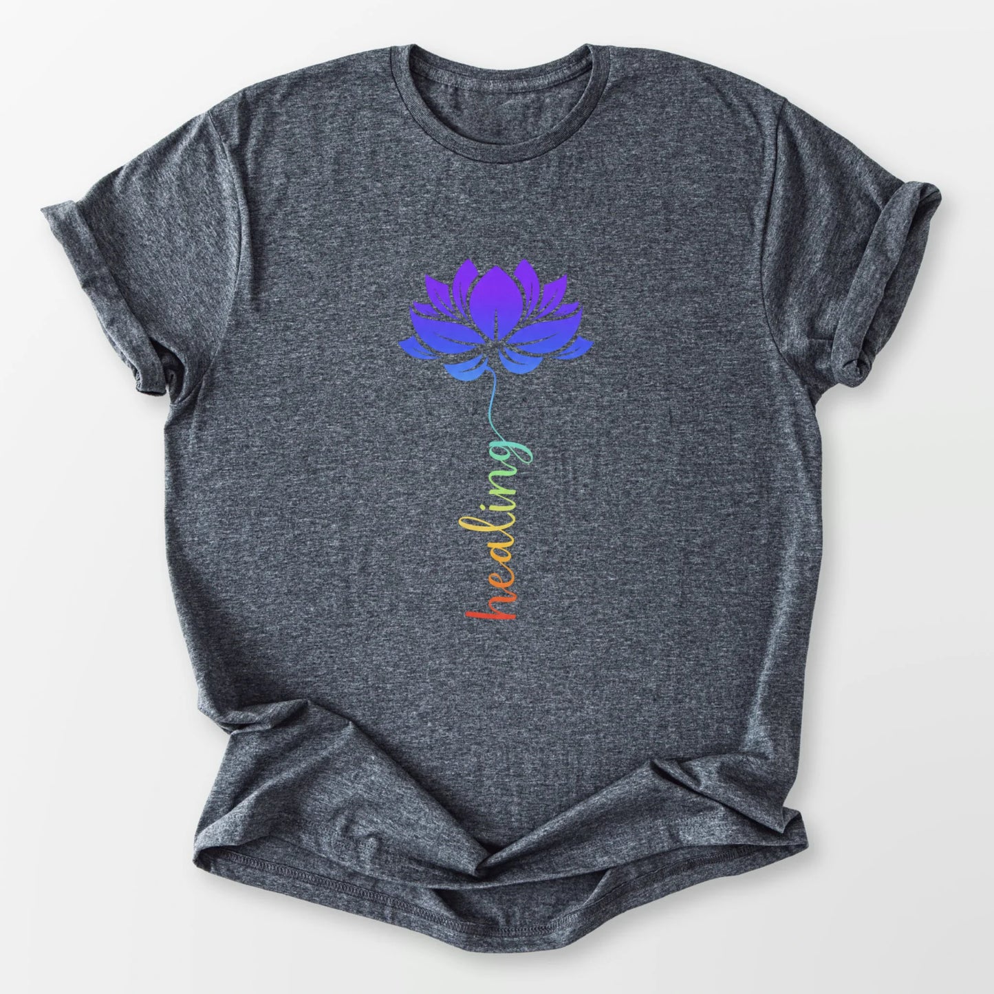 Healing Lotus Tee Dark Heather Grey T-Shirt