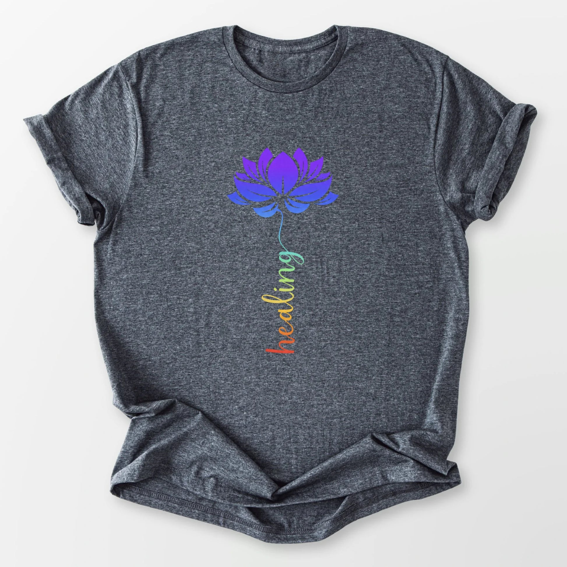 Healing Lotus Tee Dark Heather Grey T-Shirt