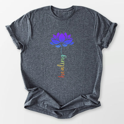 Healing Lotus Tee Dark Heather Grey T-Shirt