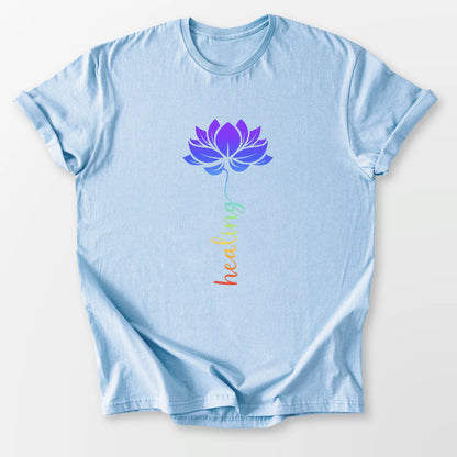 Healing Lotus Tee Light Blue T-Shirt