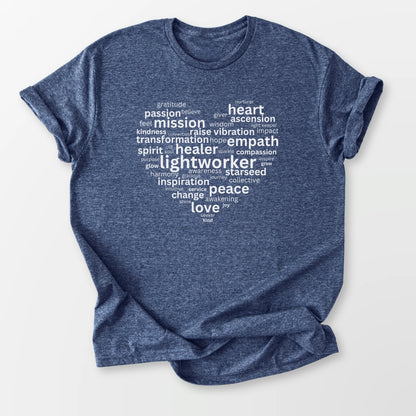 Heart of a Lightworker Tee Heather Navy T-Shirt