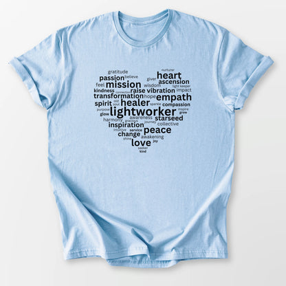 Heart of a Lightworker Tee Light Blue T-Shirt