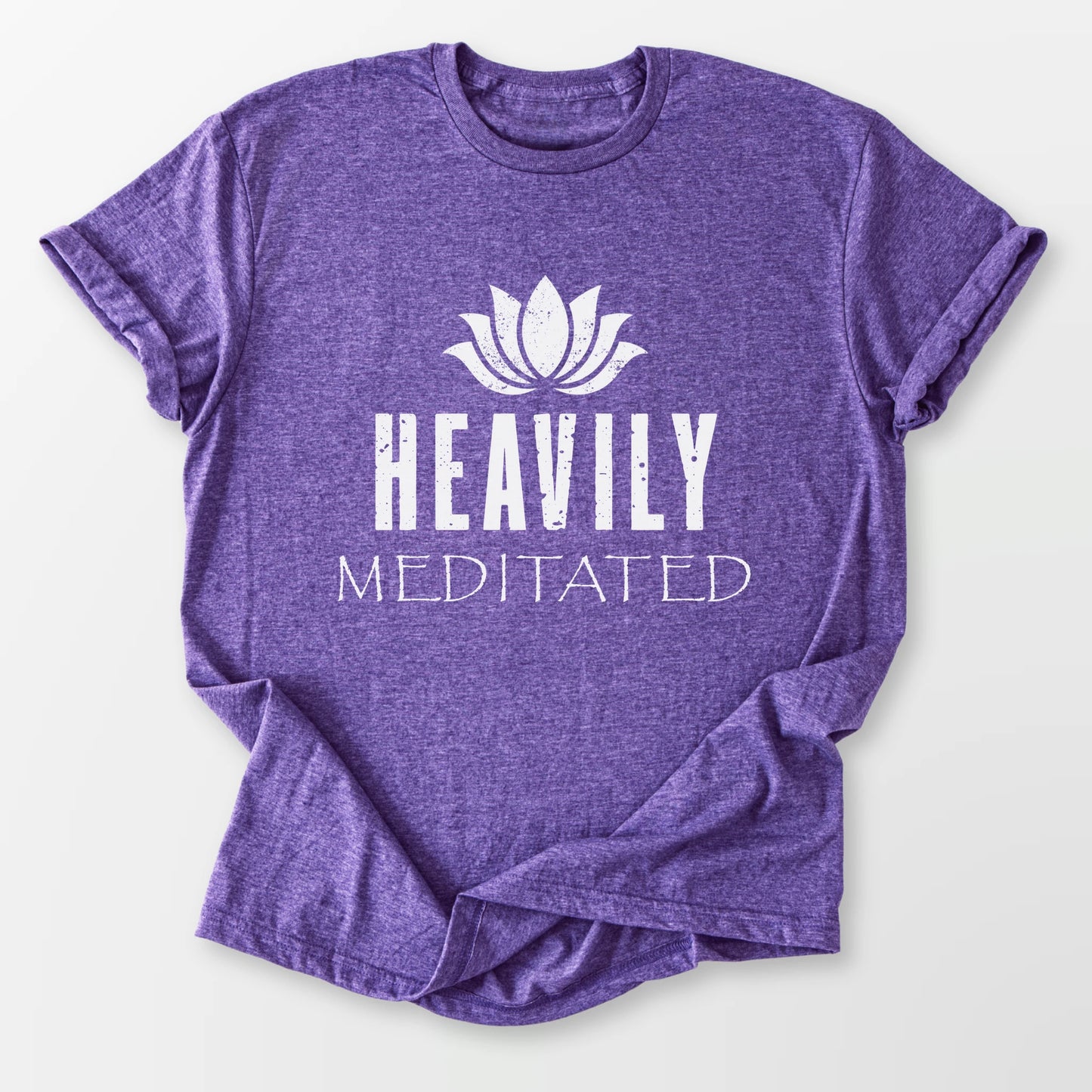 Heavily Meditated Tee Heather Purple T-Shirt