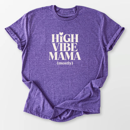 High Vibe Mama Tee Heather Purple T-Shirt