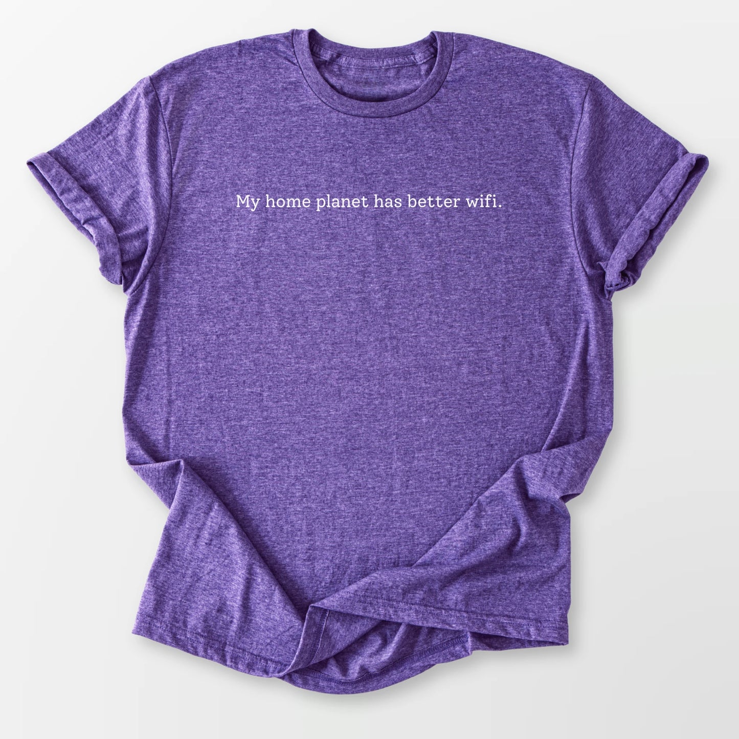 Home Planet Wifi Tee Heather Purple T-Shirt