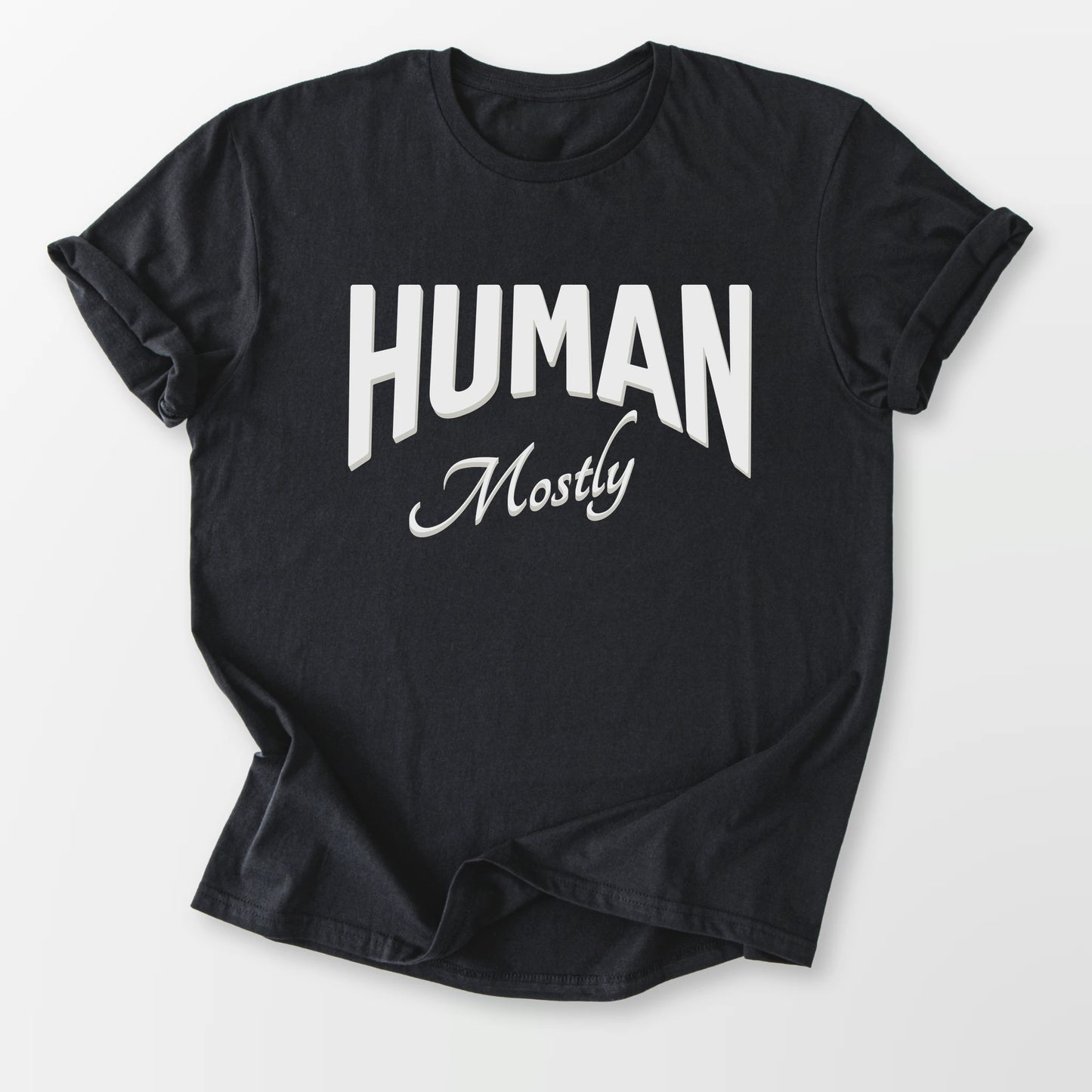 Human, Mostly Tee Black T-Shirt