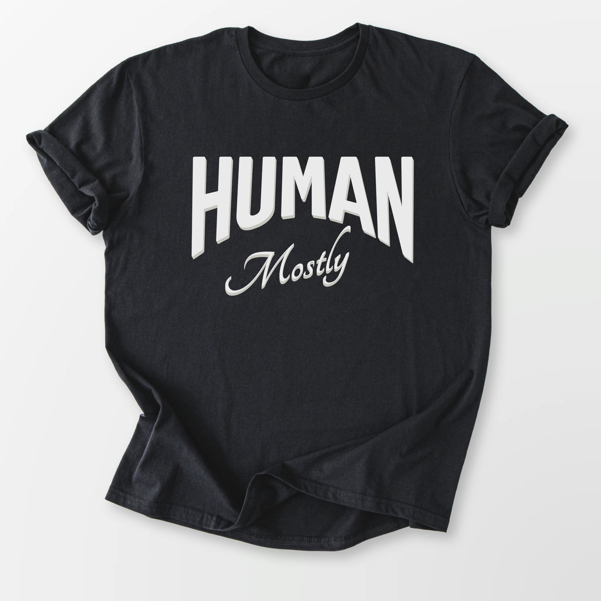 Human, Mostly Tee Black T-Shirt