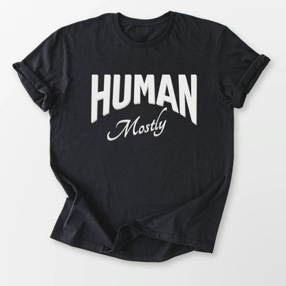 Human, Mostly Tee Black T-Shirt