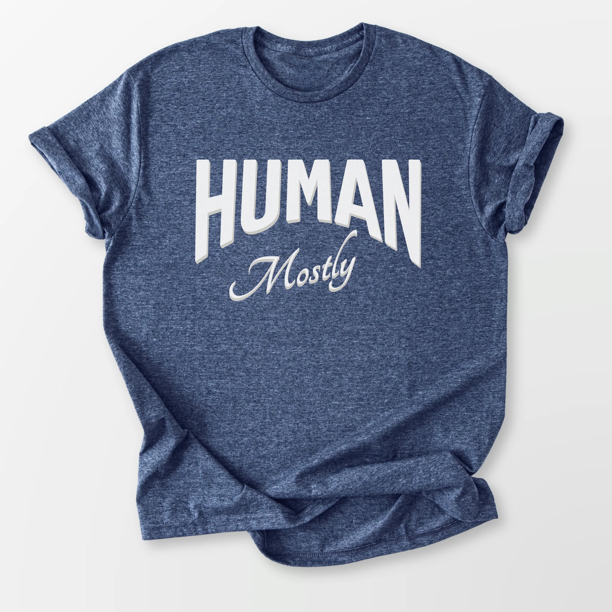 Human, Mostly Tee Heather Navy T-Shirt