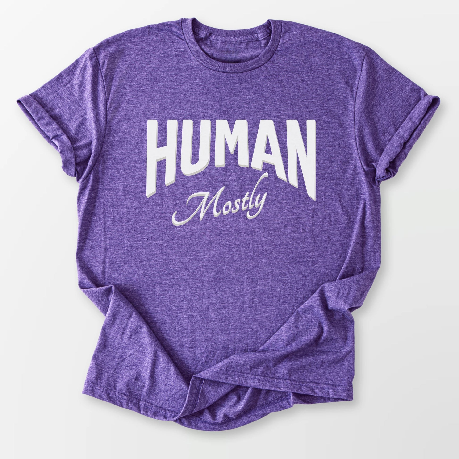 Human, Mostly Tee Heather Purple T-Shirt