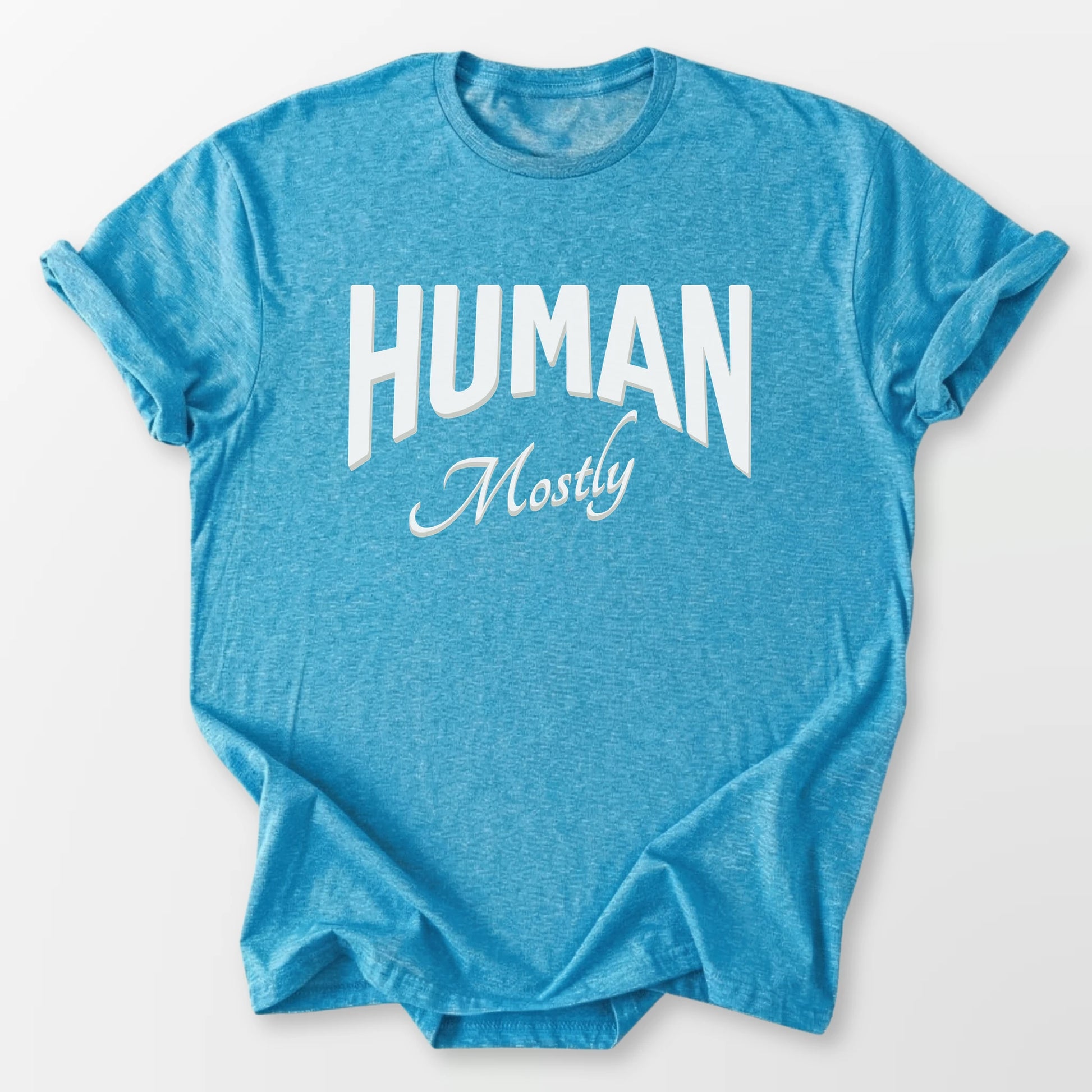 Human, Mostly Tee Heather Sapphire T-Shirt