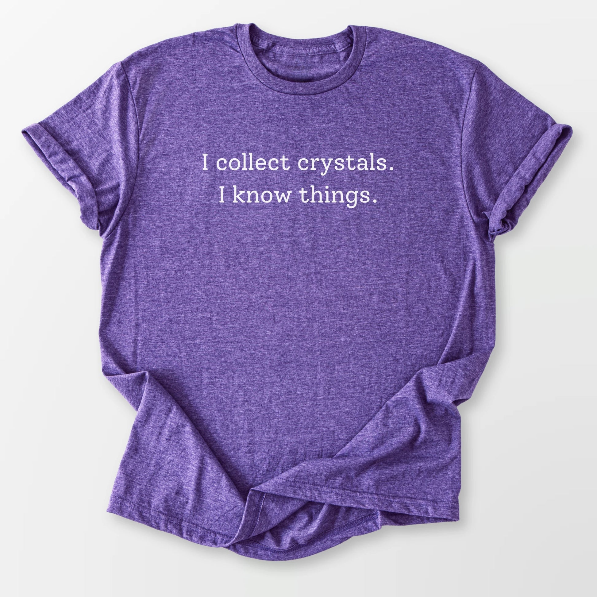 I Collect Crystals Tee Heather Purple T-Shirt