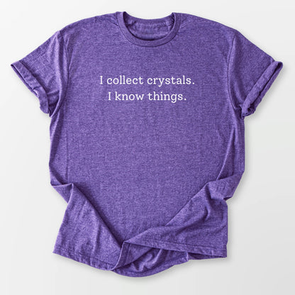 I Collect Crystals Tee Heather Purple T-Shirt