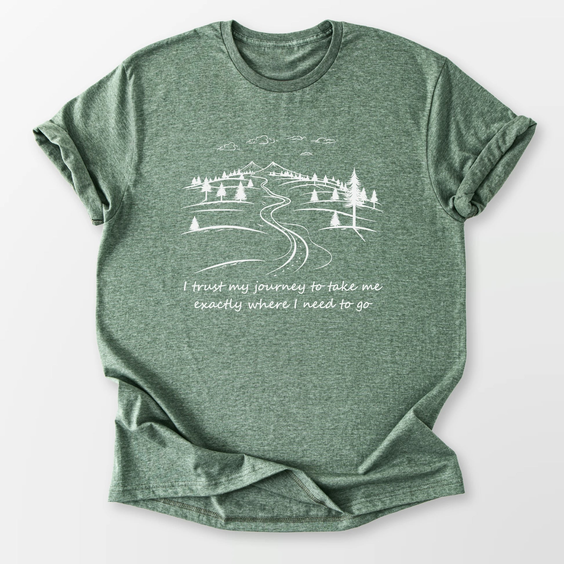I Trust My Journey Tee Heather Military Green T-Shirt