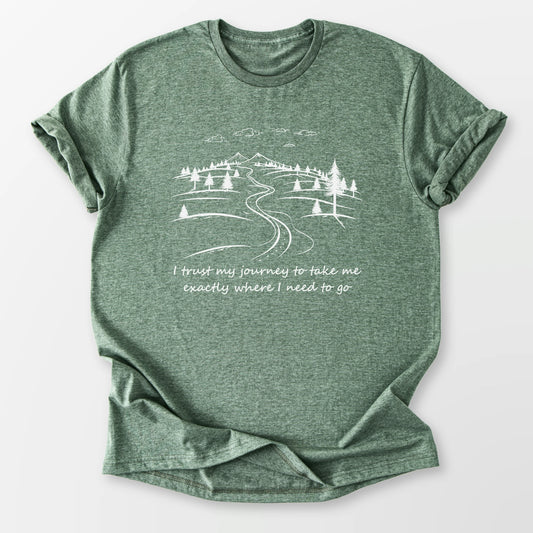 I Trust My Journey Tee Heather Military Green T-Shirt