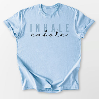 Inhale Exhale Tee Light Blue T-Shirt