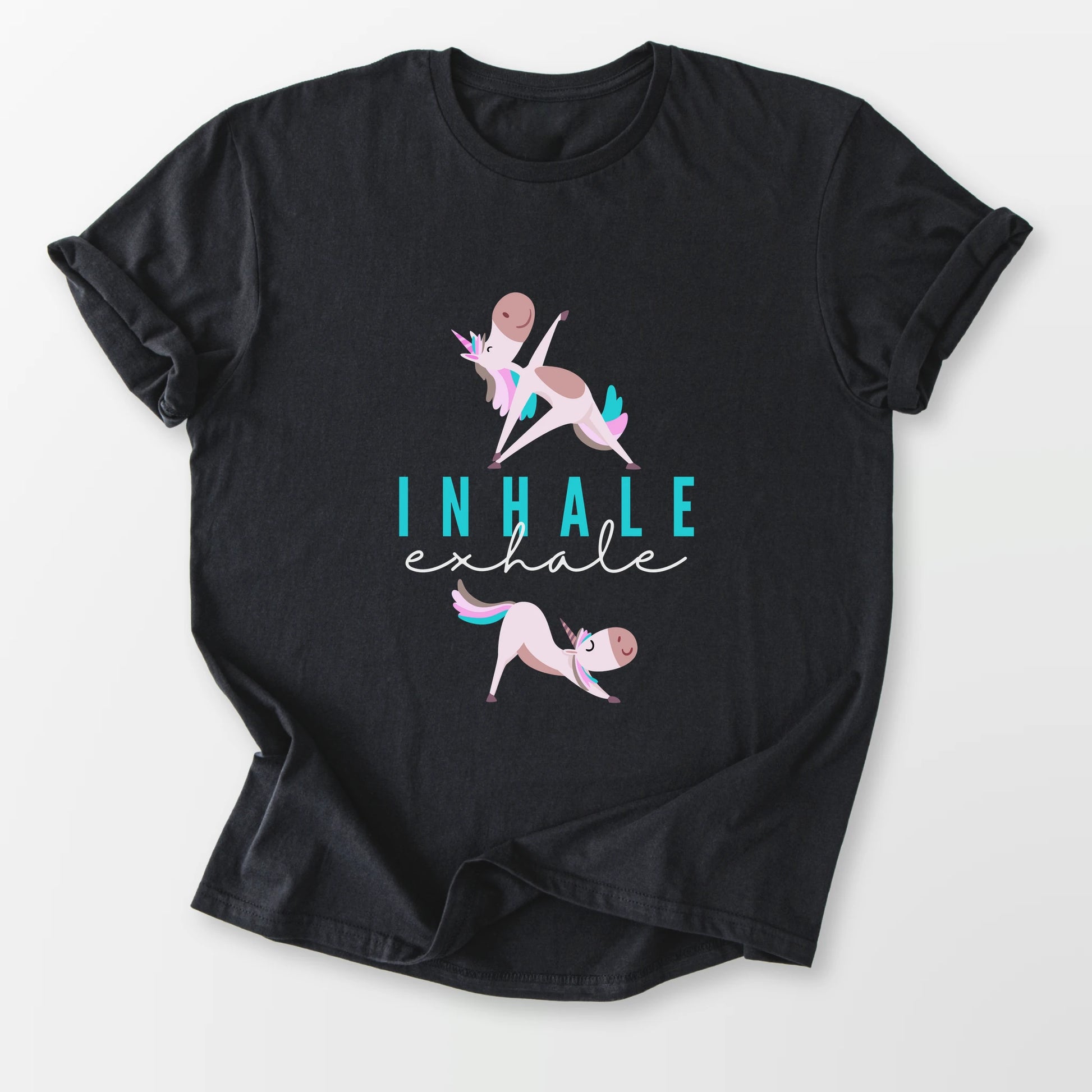 Inhale Exhale Unicorn Yogi Tee Black T-Shirt