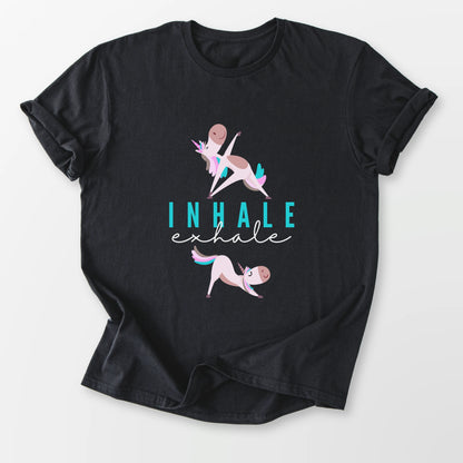Inhale Exhale Unicorn Yogi Tee Black T-Shirt