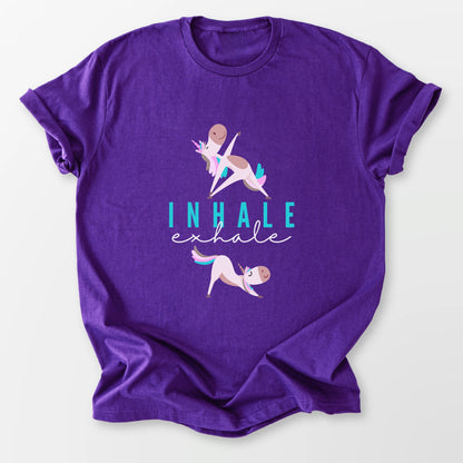 Inhale Exhale Unicorn Yogi Tee Purple T-Shirt