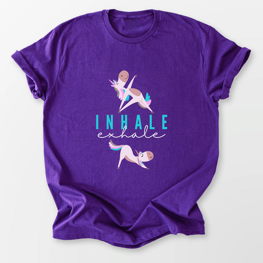 Inhale Exhale Unicorn Yogi Tee Purple T-Shirt