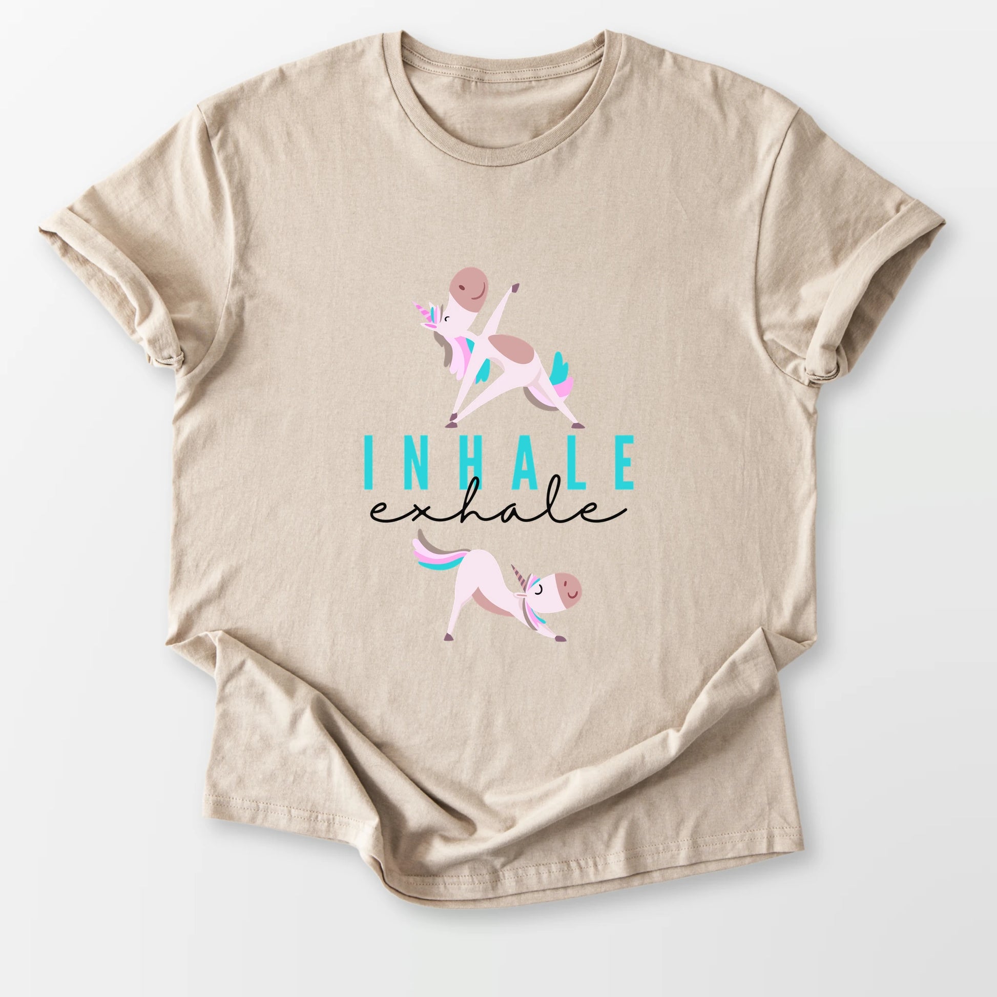 Inhale Exhale Unicorn Yogi Tee Sand T-Shirt